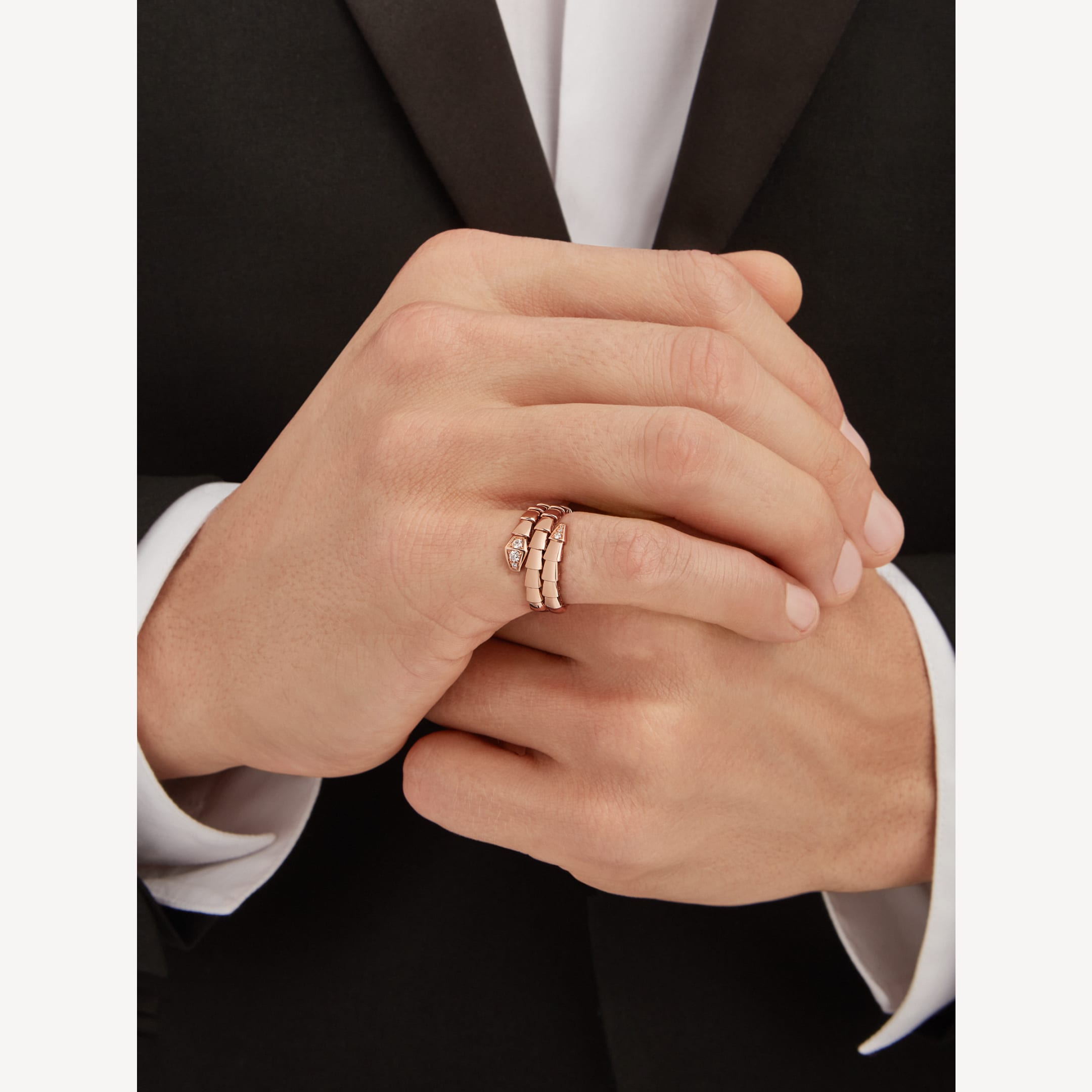 18K BVLGARI Serpenti Viper Demi Diamond Ring