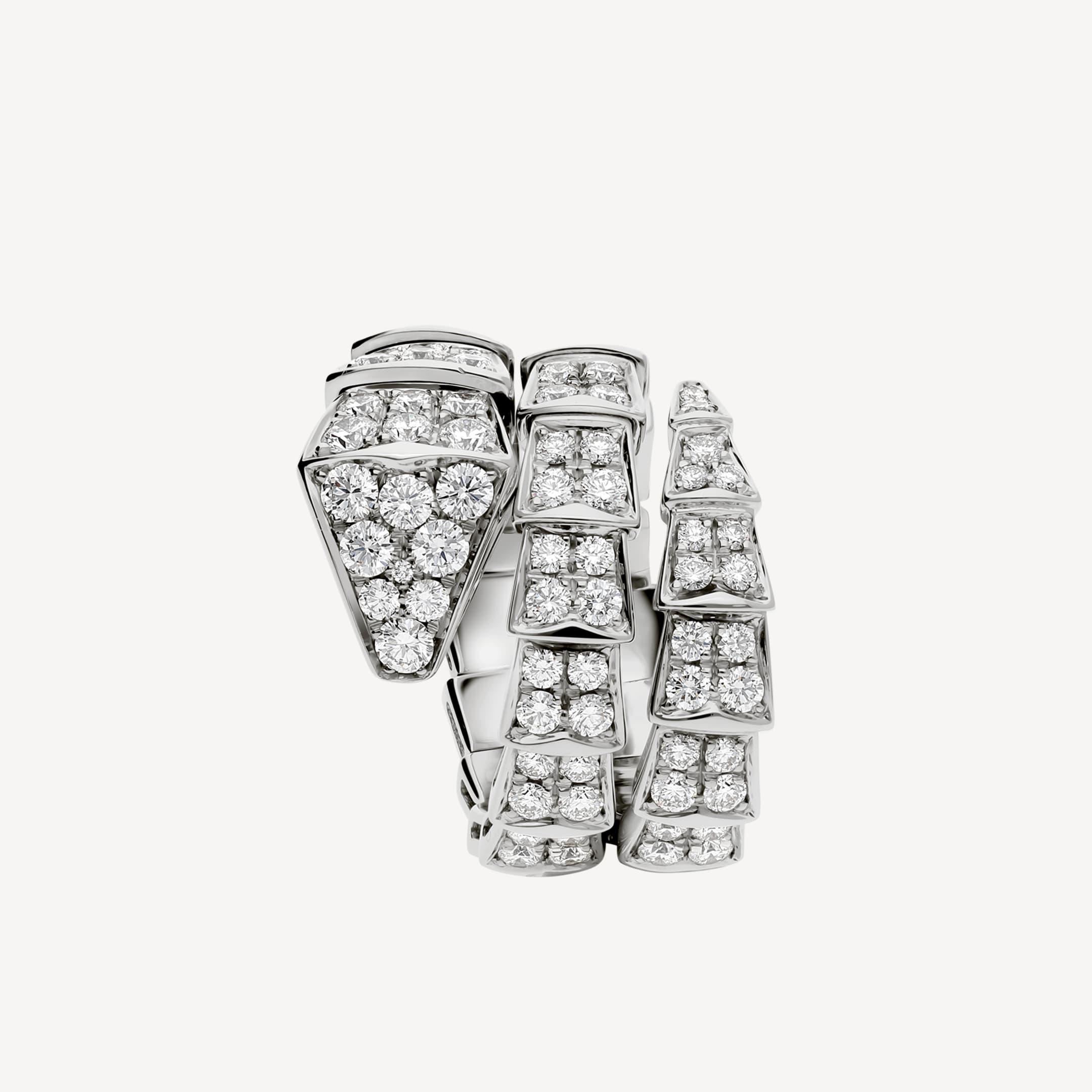 18K BVLGARI Serpenti Viper Full Pave Diamond Ring