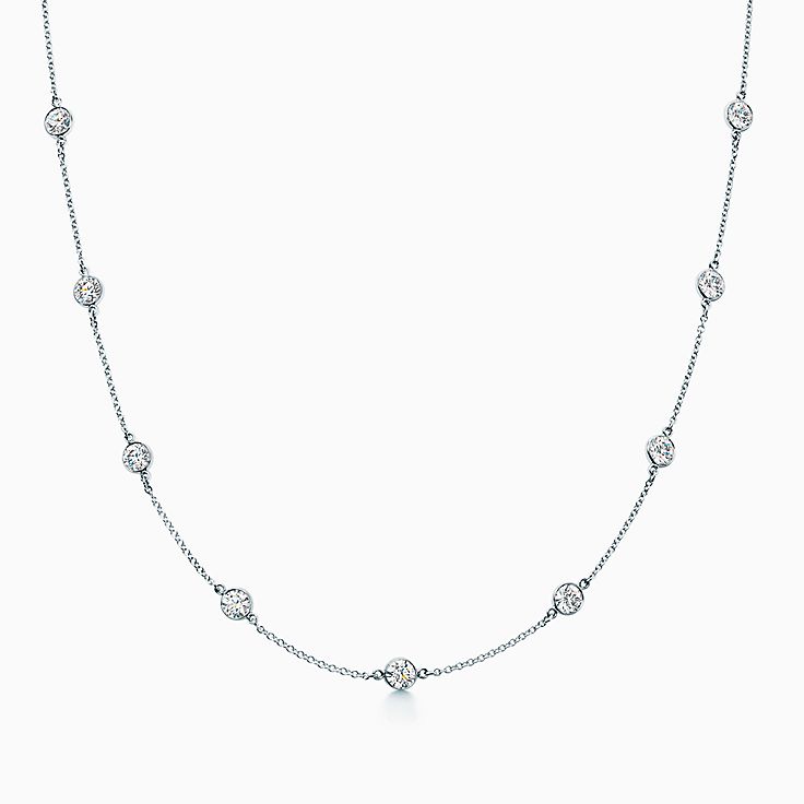 18K Tiffany Elsa Peretti Diamonds By The Yard Necklace