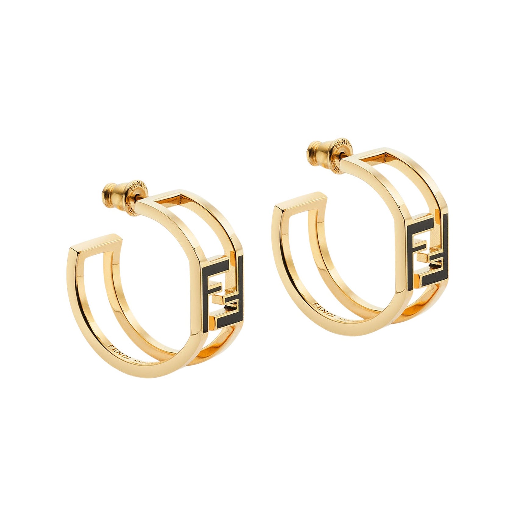 18K Fendi Forever Oval Earrings