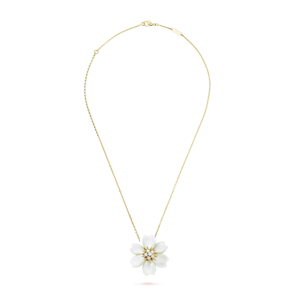 18K Rose De Noel Clip Pendant Necklace