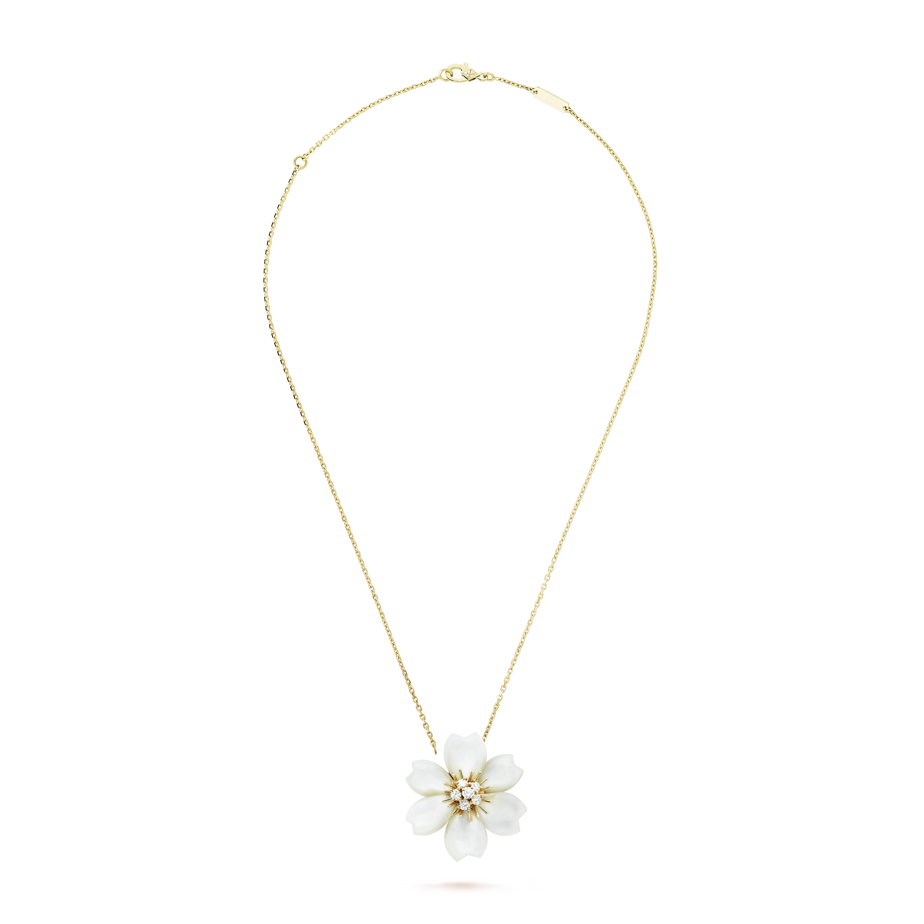 18K Rose De Noel Clip Pendant Necklace