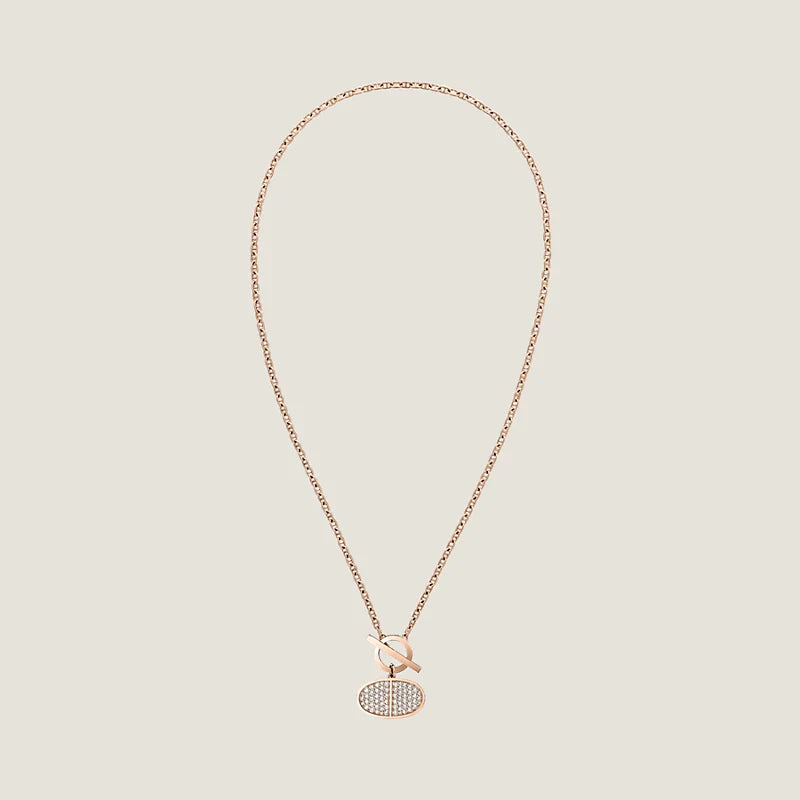 18K Chaine D'ancre Contour Pendant Hermes Necklace