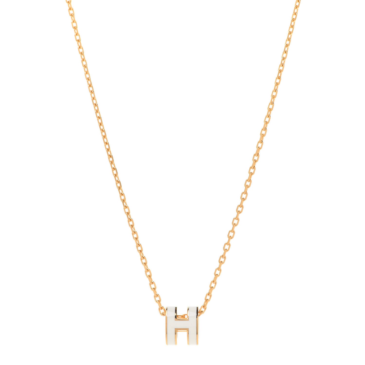 18K Mini Pop Hermes White Necklace