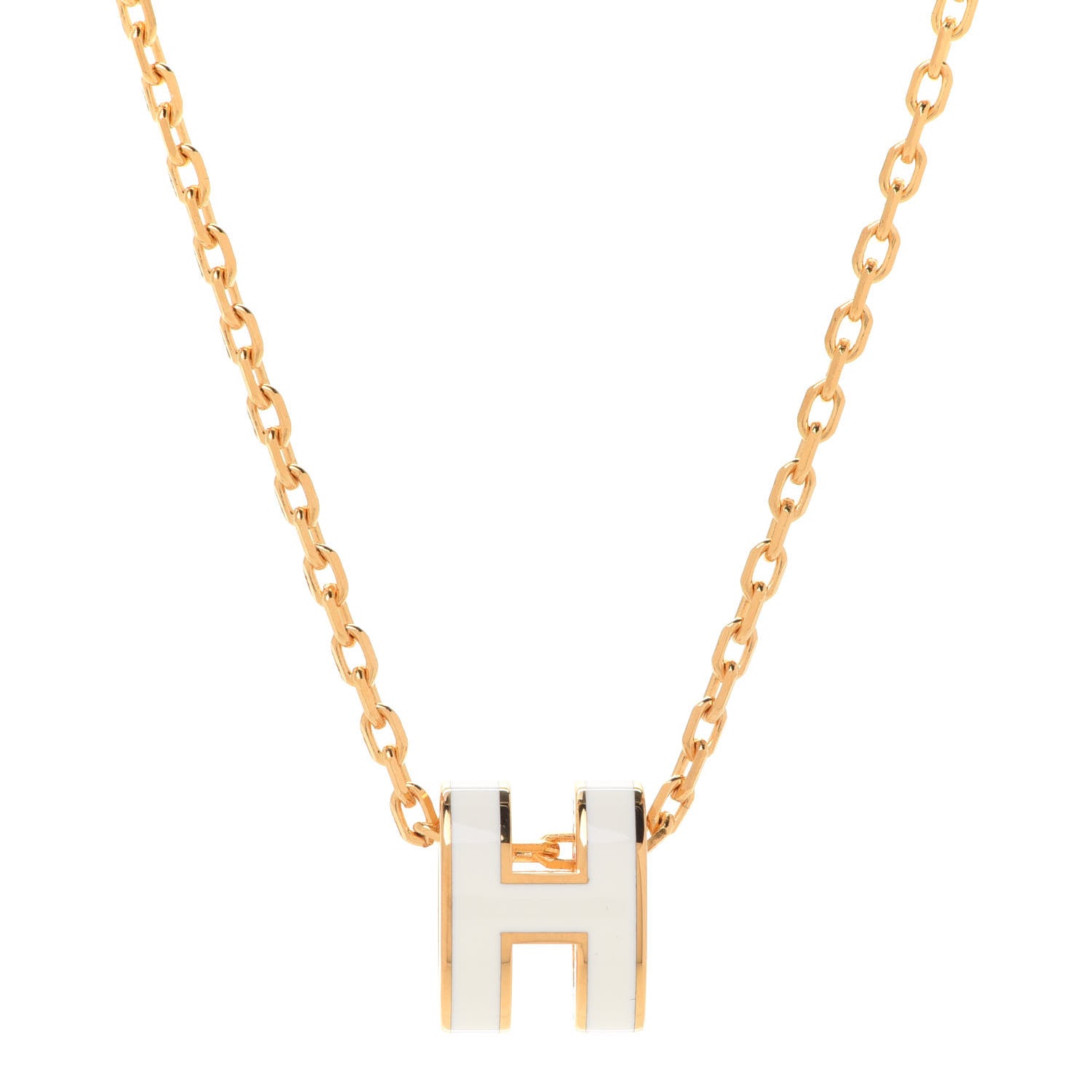 18K Mini Pop Hermes White Necklace