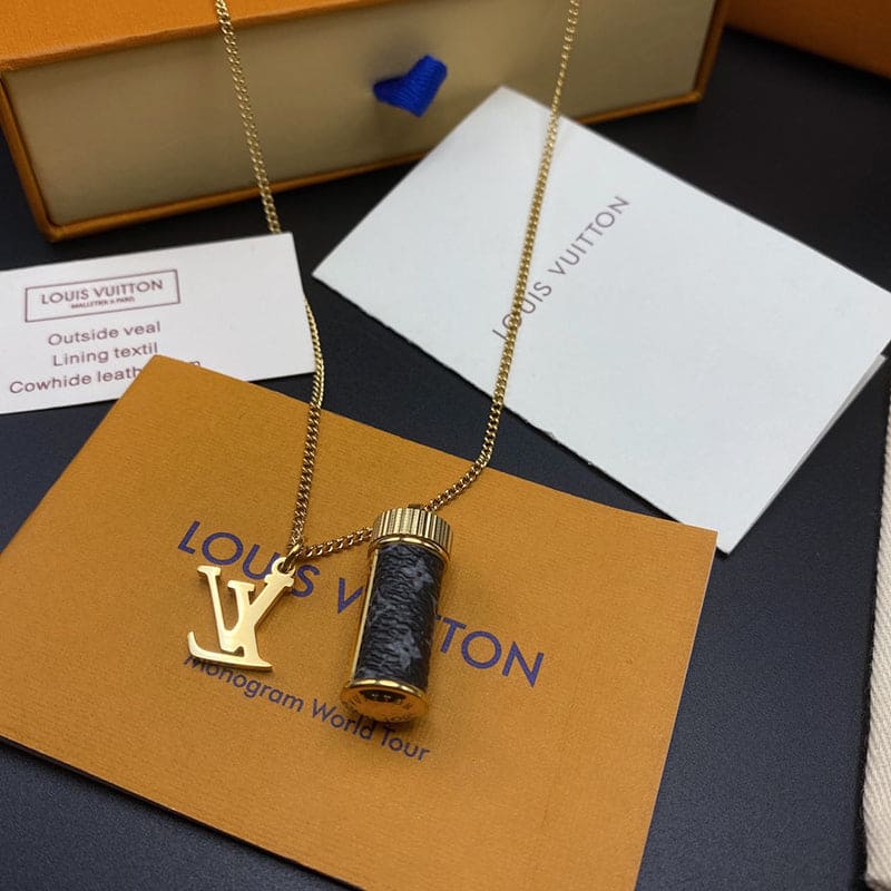 18K Louis Vuitton Monogram Eclipse Charms Necklace