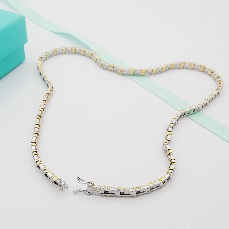 18K Tiffany Schlumberger Eighteen Stone Choker Necklace