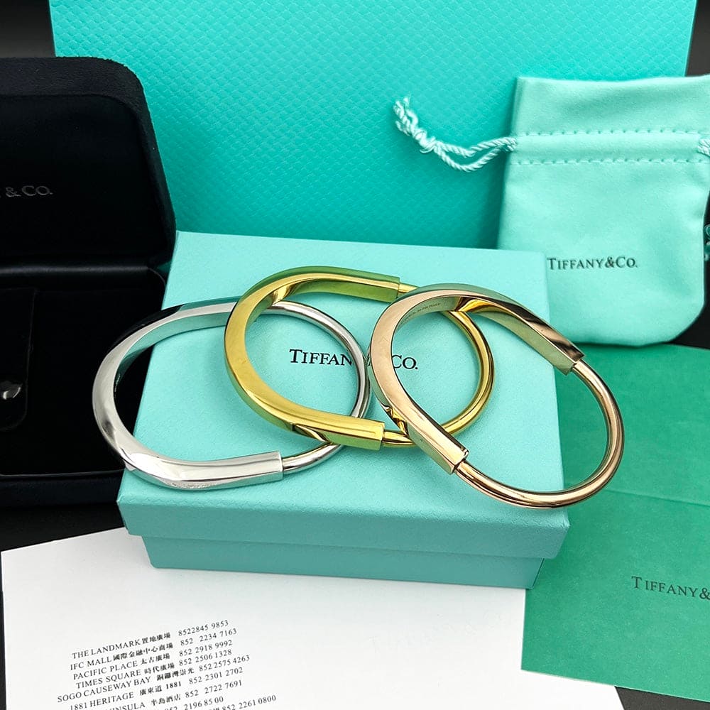18K Tiffany Lock Bangle Bracelet