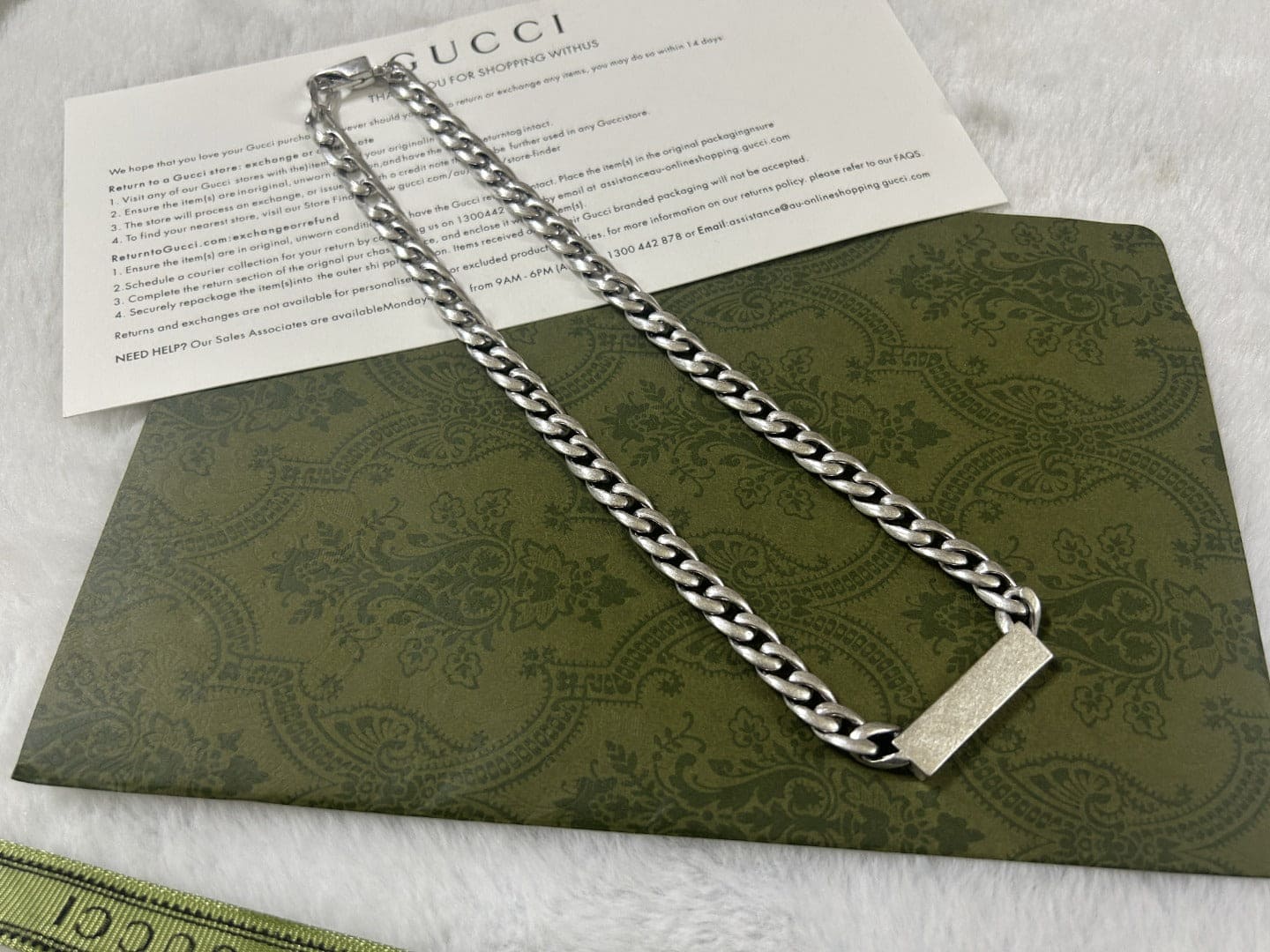 Double Gucci Enamel Chain Necklace