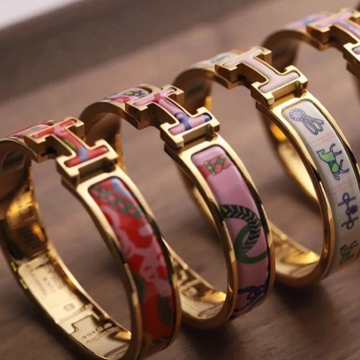 18K Clic Hermes Panoplie Equestre Pink Bracelet