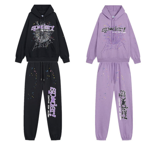Sp5der Outfit:Hoodie/Sweatpants (Separate Purchase Options) Spider Web Stereo Printing plus Velvet