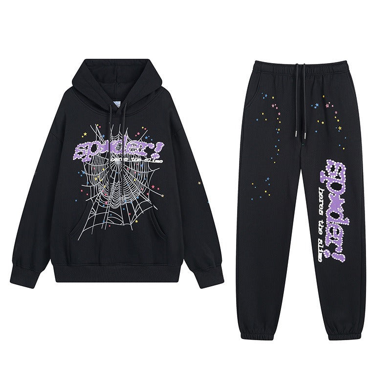 Sp5der Outfit:Hoodie/Sweatpants (Separate Purchase Options) Spider Web Stereo Printing plus Velvet
