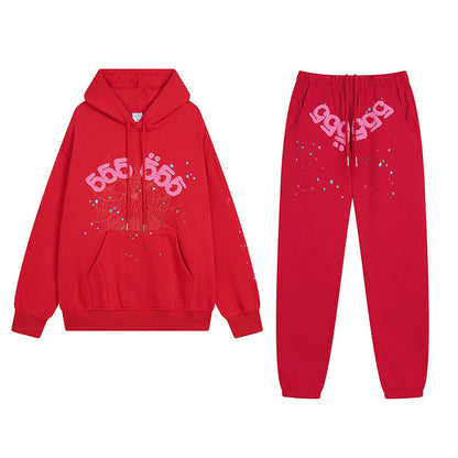 Sp5der Outfit:Hoodie/Sweatpants (Separate Purchase Options) Spider Web Velvet Sport Suit