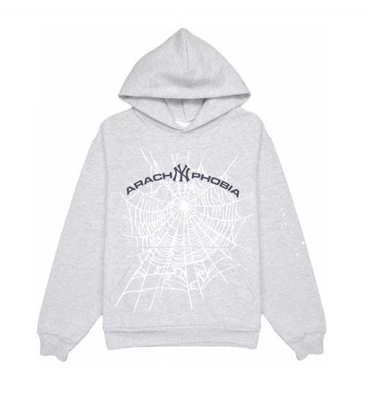 Sp5der Arach NY Phobia Hoodie Ash Grey