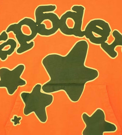 Sp5der Beluga Hoodie Orange/Green