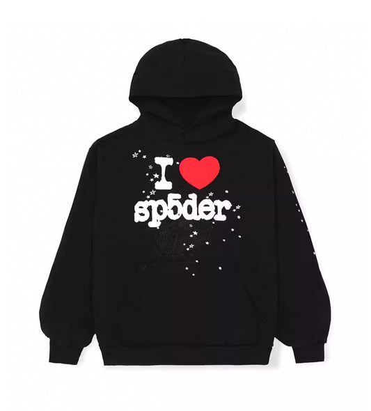 Sp5der I Heart Sp5 Hoodie Black