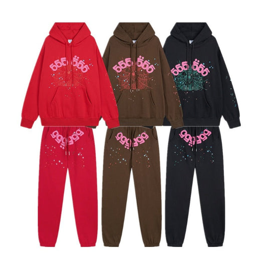 Sp5der Outfit:Hoodie/Sweatpants (Separate Purchase Options) Spider Web Velvet Sport Suit