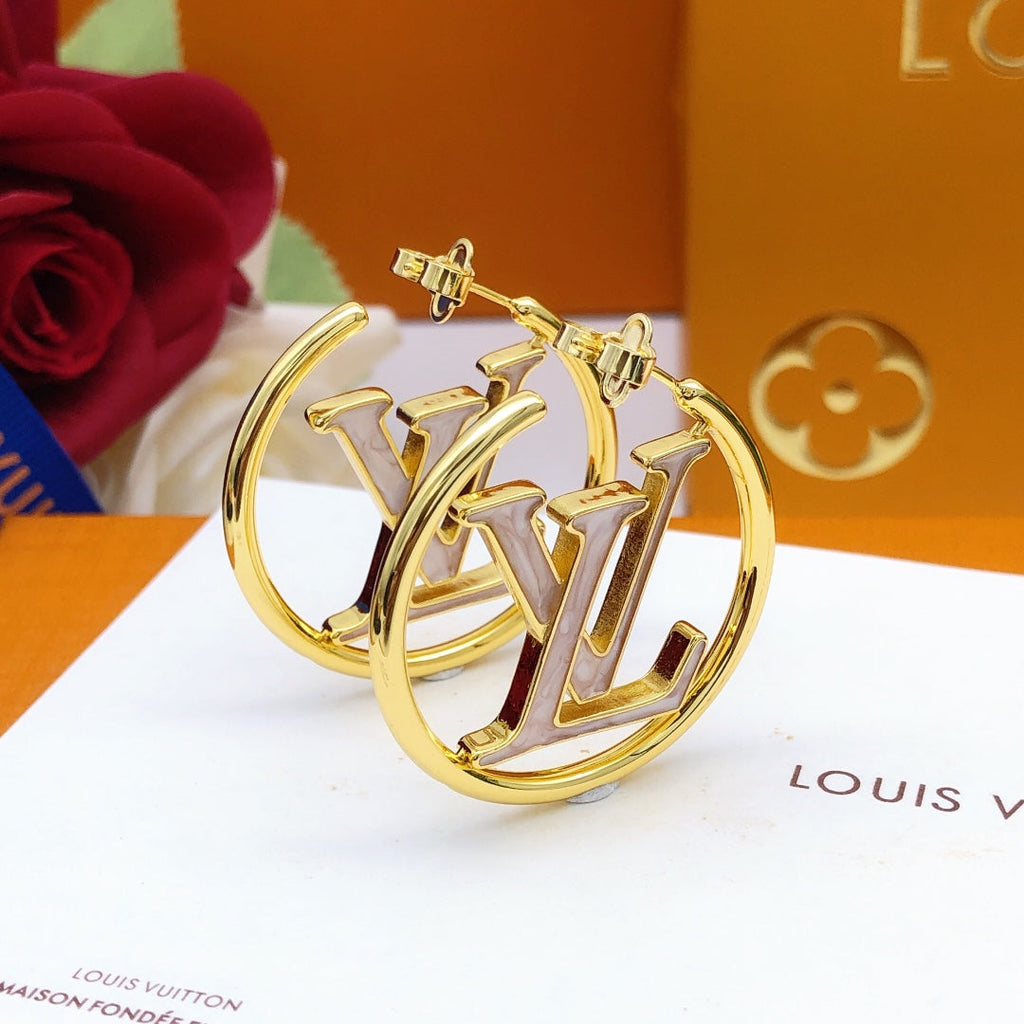 18K Louis Vuitton Louise Hoop Pearls Earrings