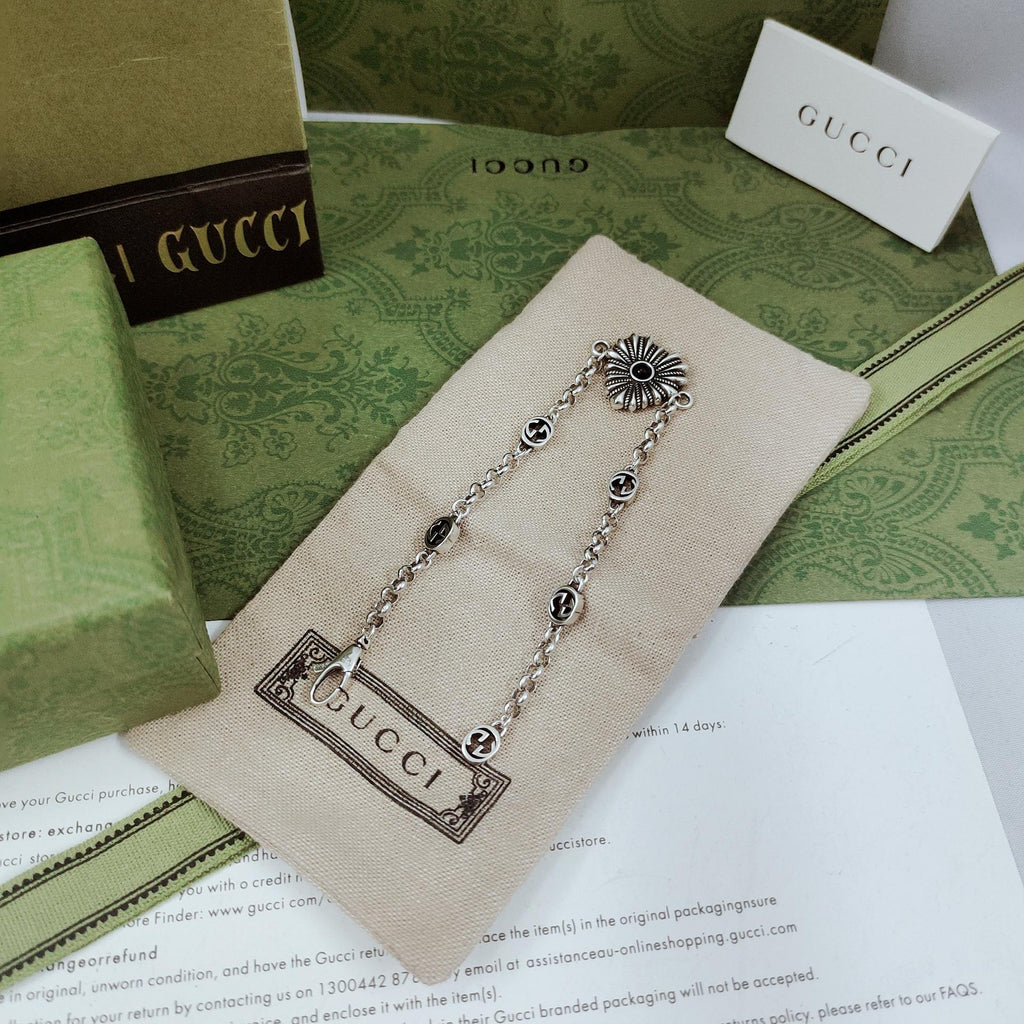 Double Gucci Interlocking Gucci Heart Necklace