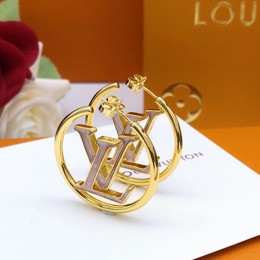 18K Louis Vuitton Louise Hoop Pearls Earrings