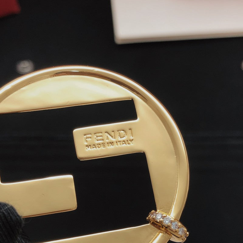 18K Fendi Big Round Earrings