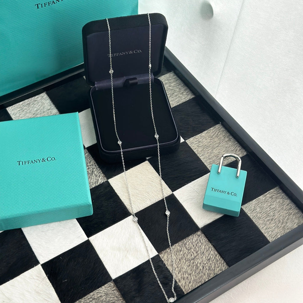 18K Tiffany Elsa Peretti Diamonds By The Yard Necklace