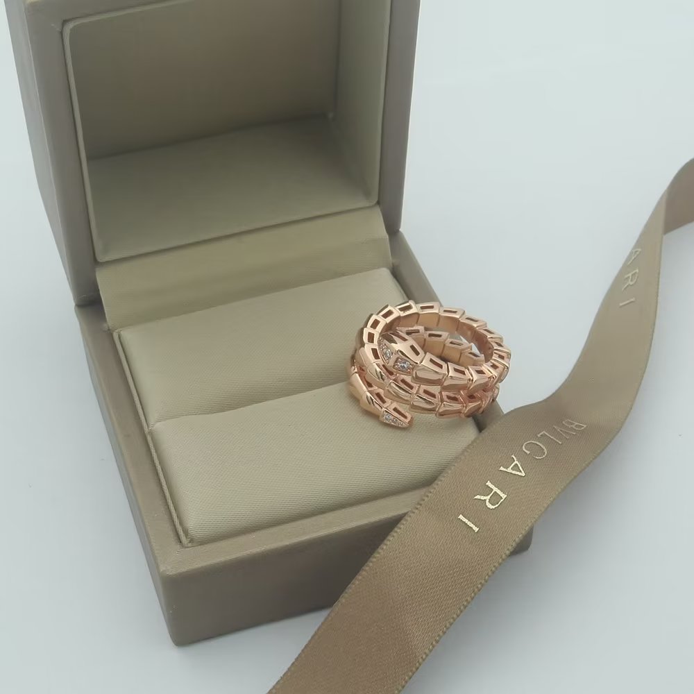 18K BVLGARI Serpenti Viper Demi Diamond Ring