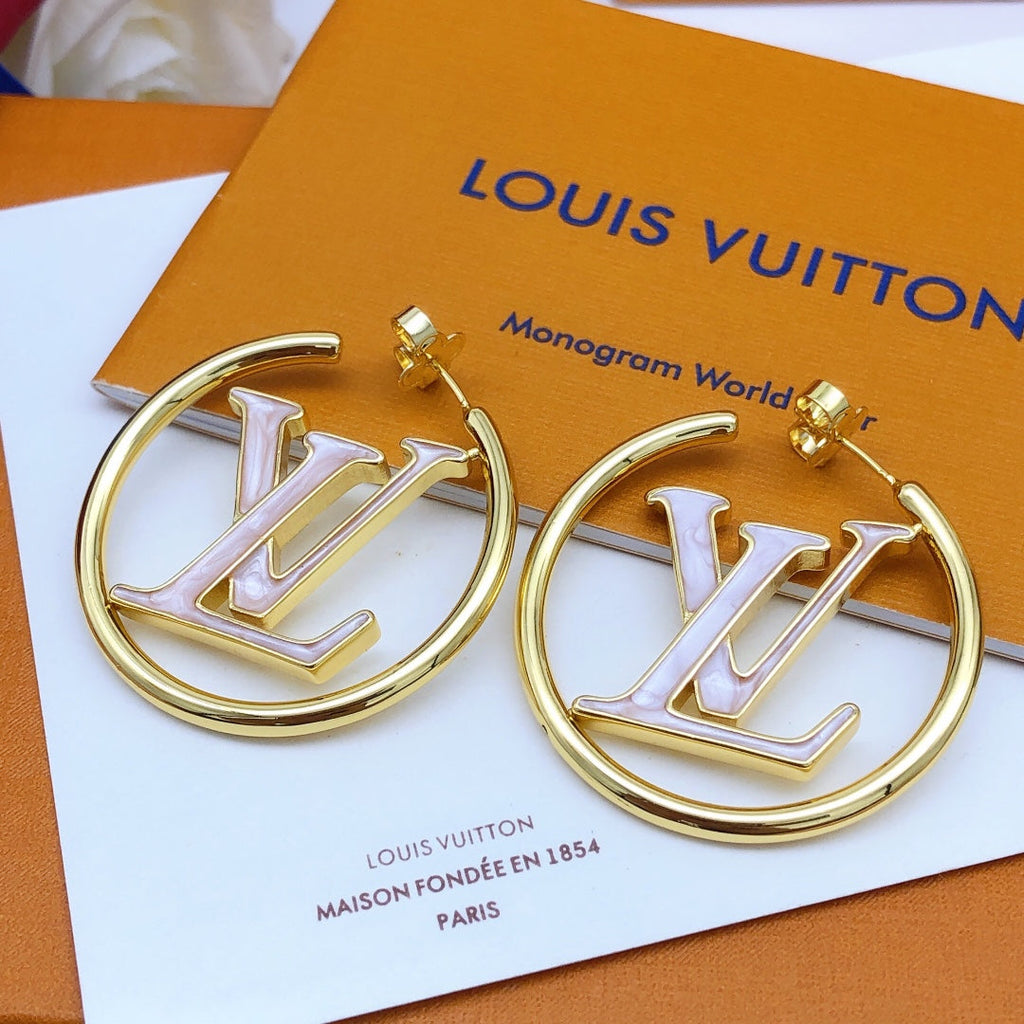 18K Louis Vuitton Louise Hoop Pearls Earrings