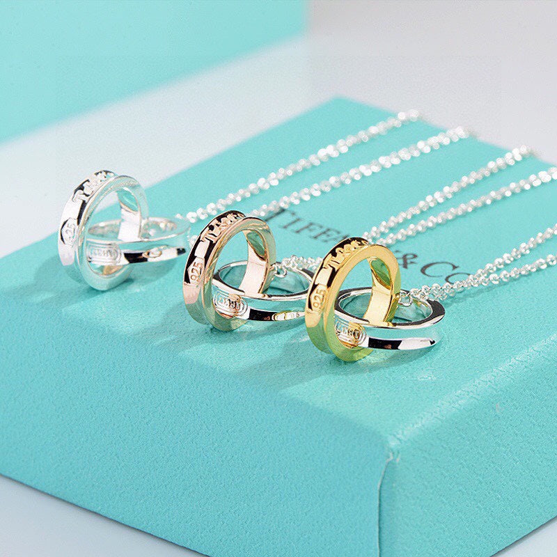 18K Tiffany 1837 Interlocking Circles Pendant Necklace