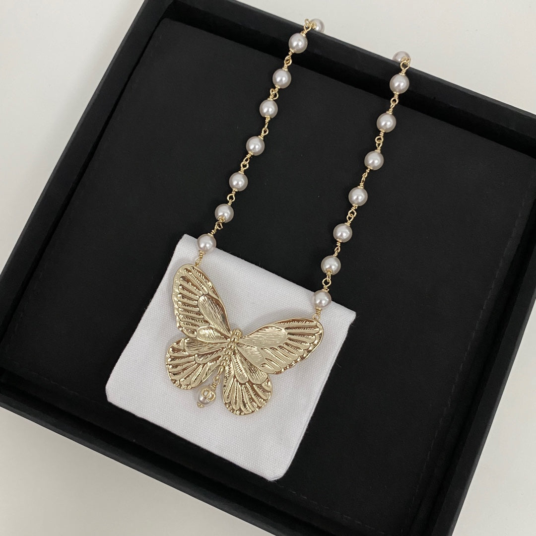 18K Dior Butterfly Choker Necklace
