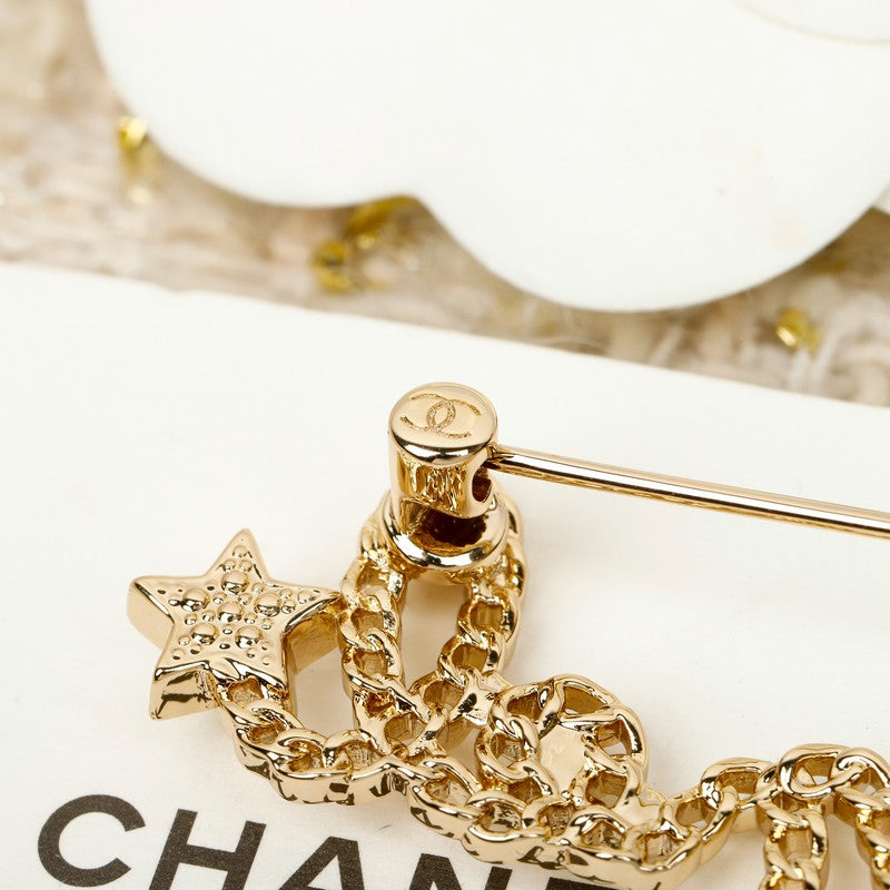 18K  Chanel Leather Gold Brooch