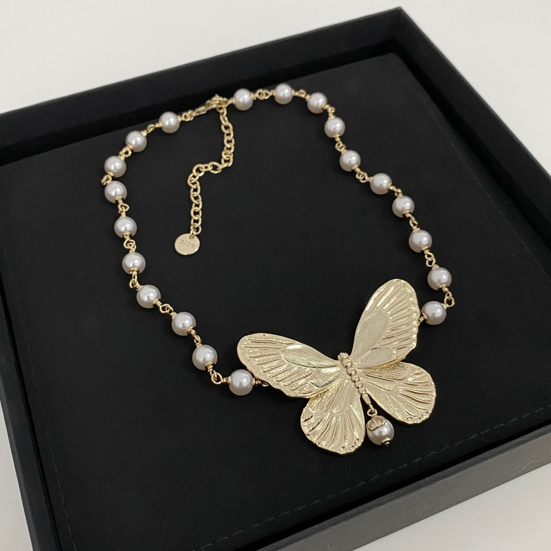18K Dior Butterfly Choker Necklace