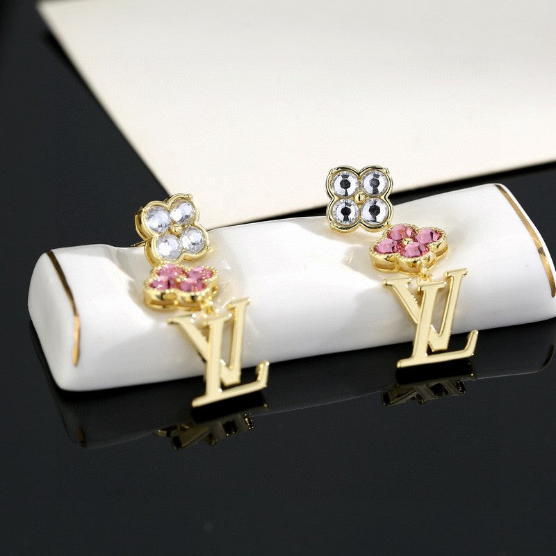 18K Louis Vuitton Iconic Pink Crystal Earrings