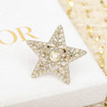 18K Dior Star Diamond Brooch