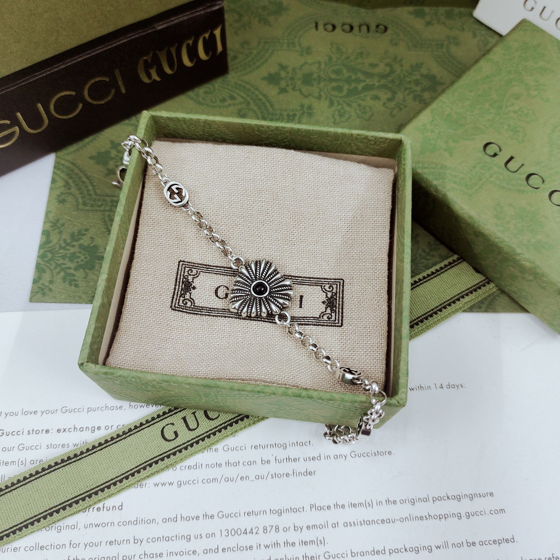 Double Gucci Interlocking Gucci Heart Necklace