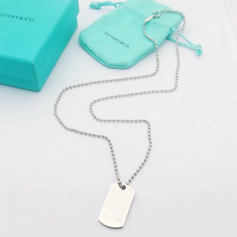 18K Tiffany 1837 Makers I.D. Tag Pendant Necklace
