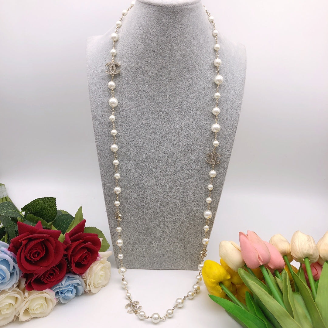 18K  Chanel Long Pearls Necklace