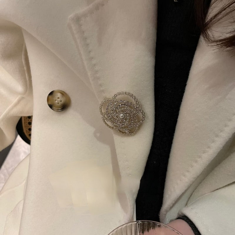 18K  Chanel Camellia Pearl Brooch