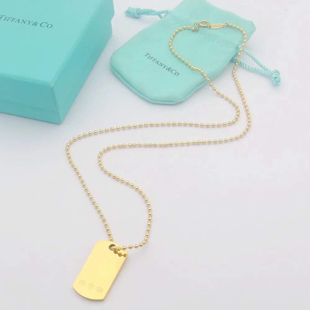 18K Tiffany 1837 Makers I.D. Tag Pendant Necklace