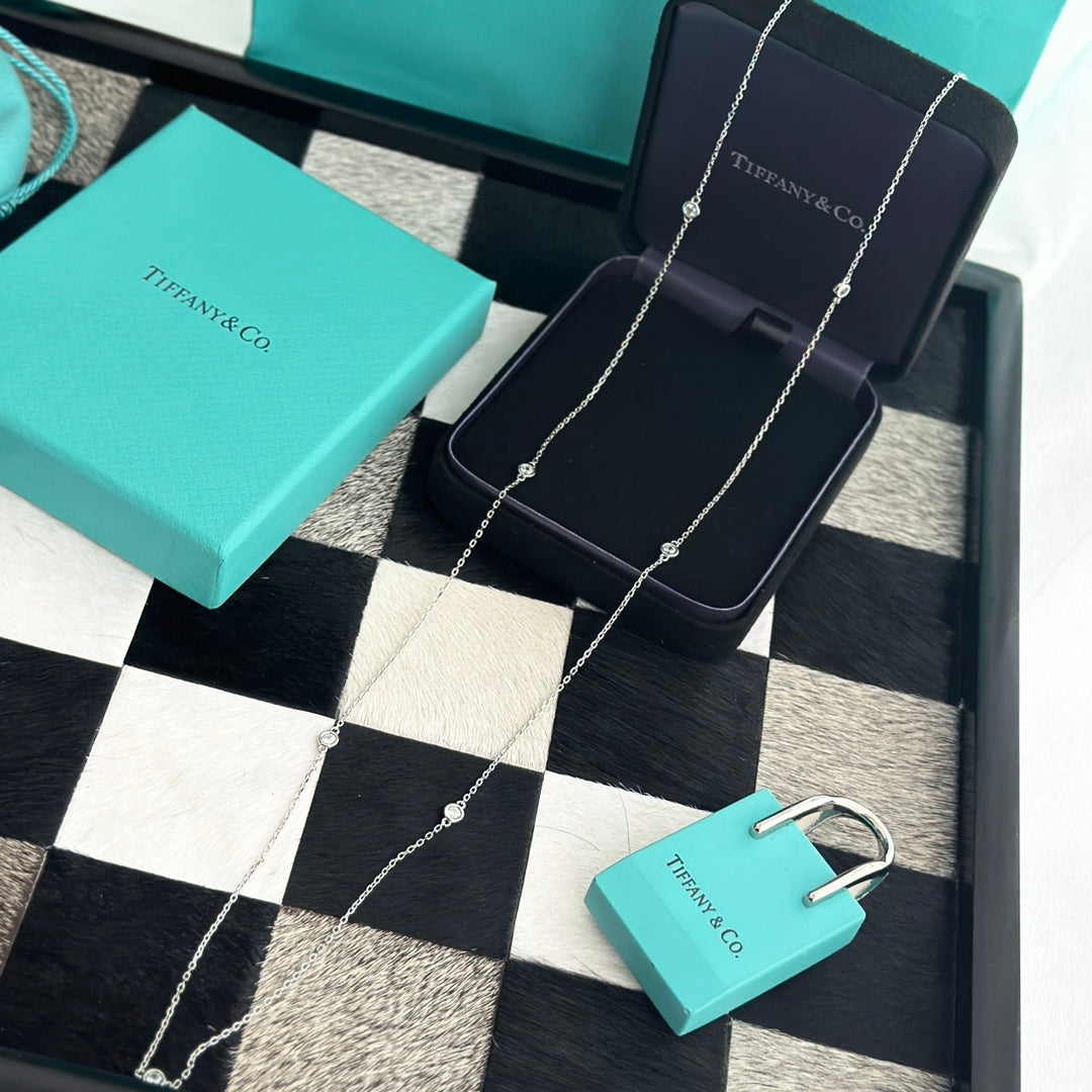 18K Tiffany Elsa Peretti Diamonds By The Yard Necklace